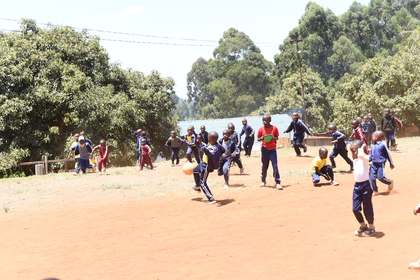 Learners active on the field during games time.